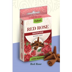 Vonné kužele Tulasi “Tekoucí Dým“ - Red Rose 30 g.(sada 12 Kusu)