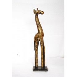 Dřevěná žirafa - zlacená 80 cm